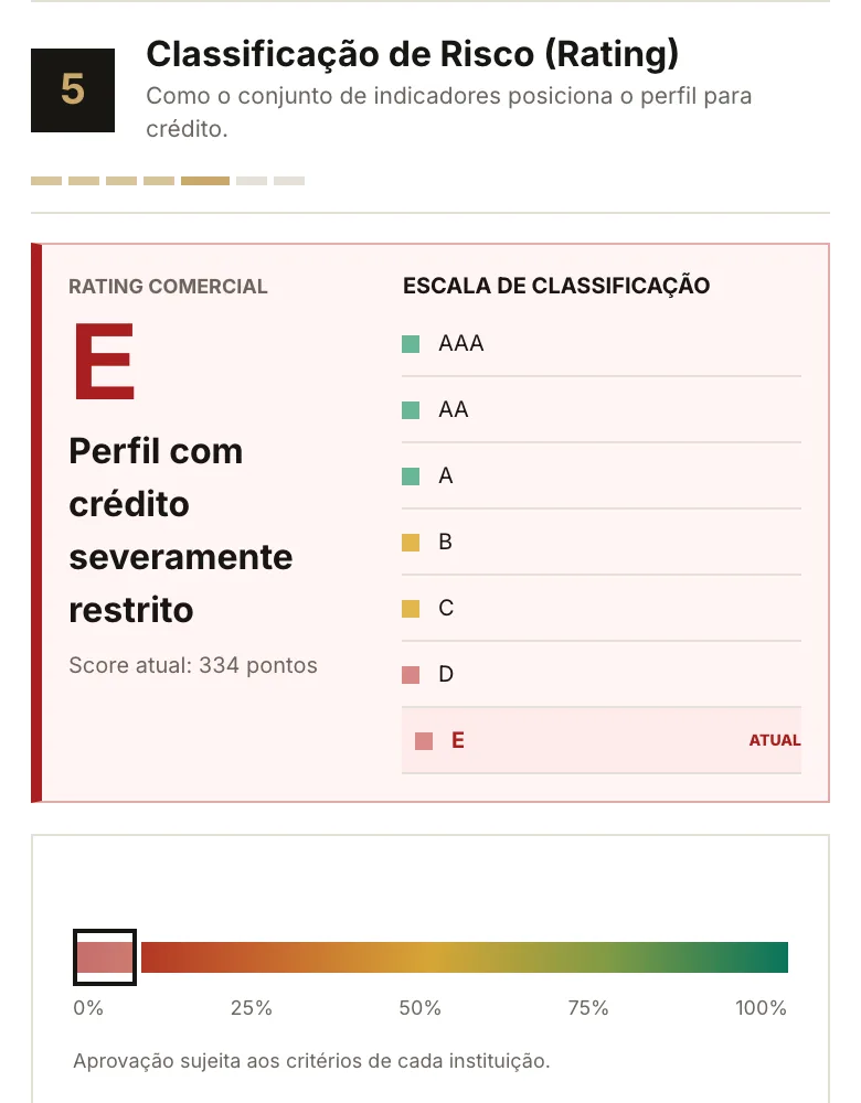 Relatório real: Classificação de risco
